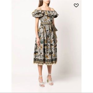 Ulla Johnson Amira Botanical Print Cotton Dress Size 4 in Portofino